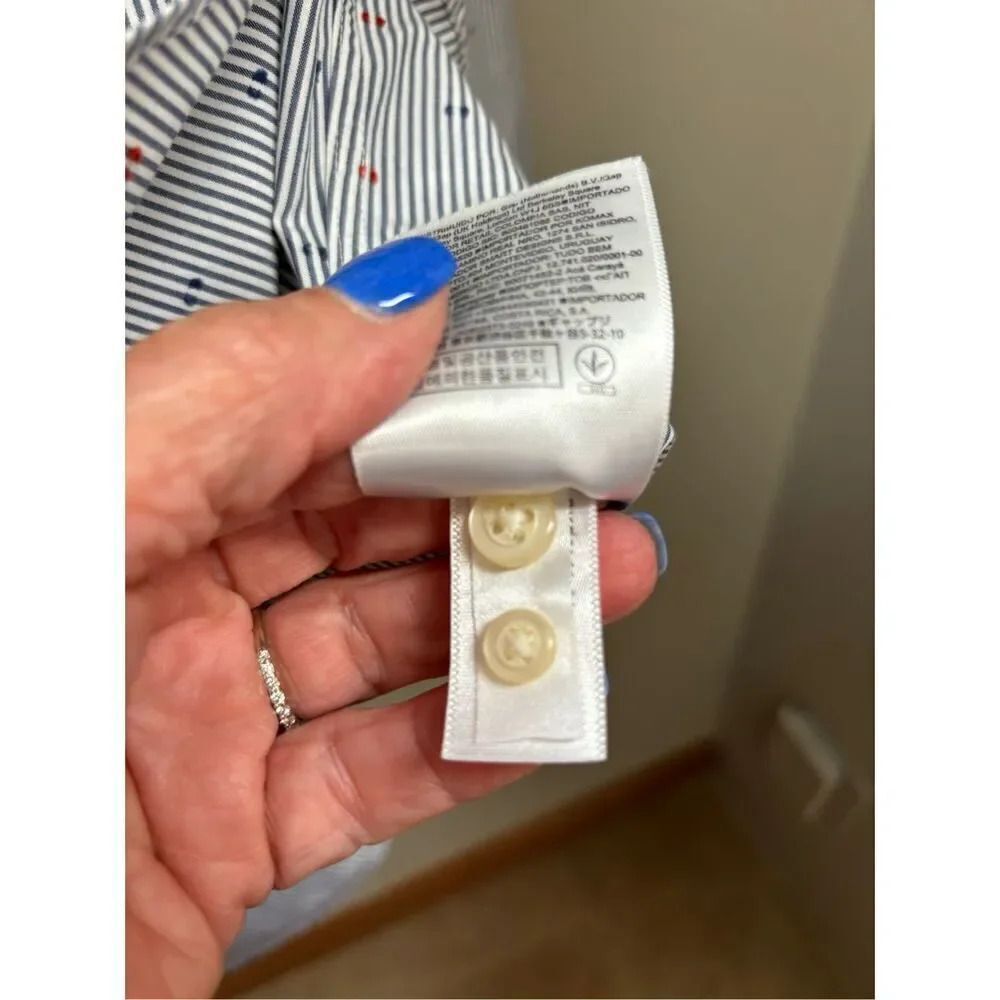 Banana Republic M men’s non iron slim fit button down red white grey/blue speckl - Picture 7 of 8